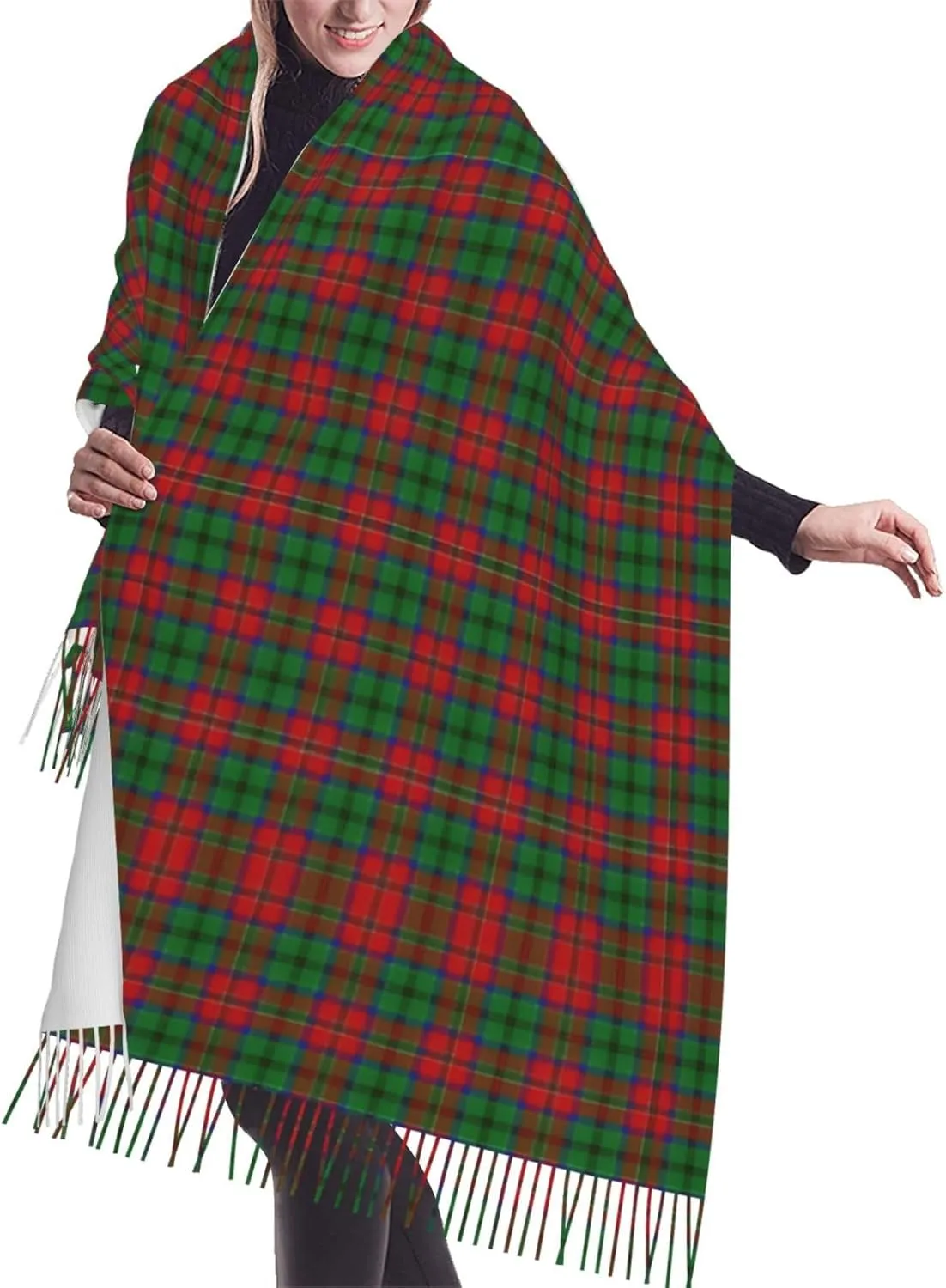 Scottish Clan Maxwell Tartan Plaid Imitation Cashmere Tassel Scarf Winter Scarf Autumn Softest Classic Warm
