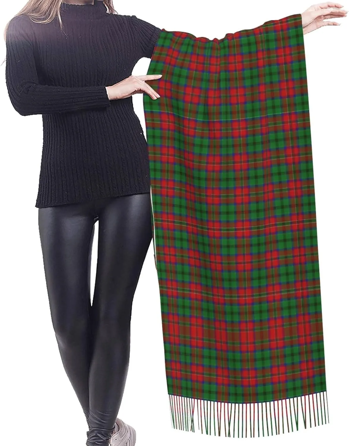 Scottish Clan Maxwell Tartan Plaid Imitation Cashmere Tassel Scarf Winter Scarf Autumn Softest Classic Warm