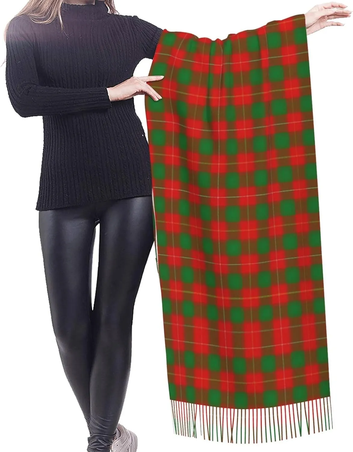Scottish Clan Maxwell Tartan Plaid Imitation Cashmere Tassel Scarf Winter Scarf Autumn Softest Classic Warm