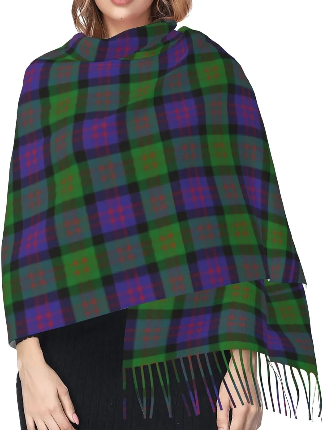 Scottish Clan Maxwell Tartan Plaid Imitation Cashmere Tassel Scarf Winter Scarf Autumn Softest Classic Warm