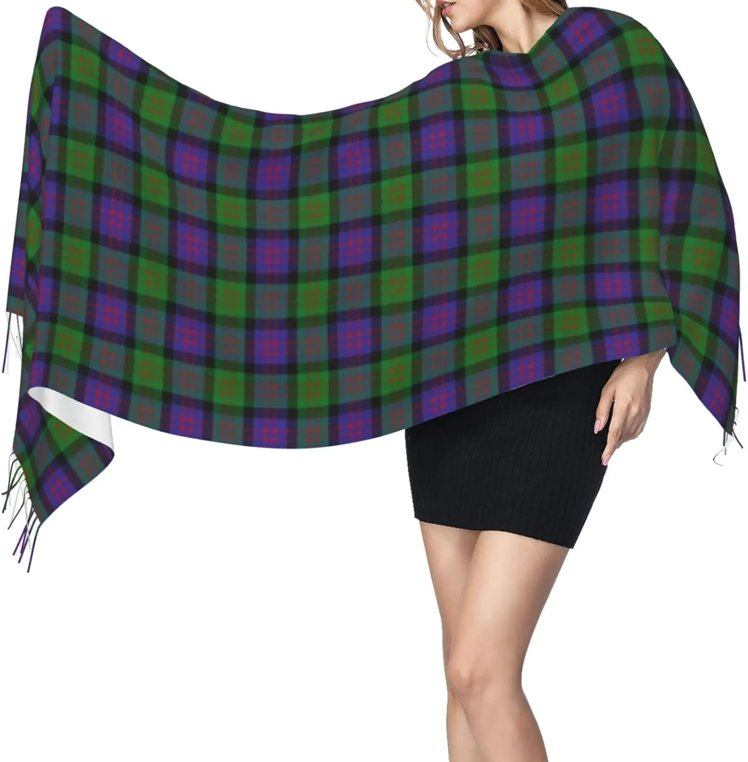 Scottish Clan Maxwell Tartan Plaid Imitation Cashmere Tassel Scarf Winter Scarf Autumn Softest Classic Warm