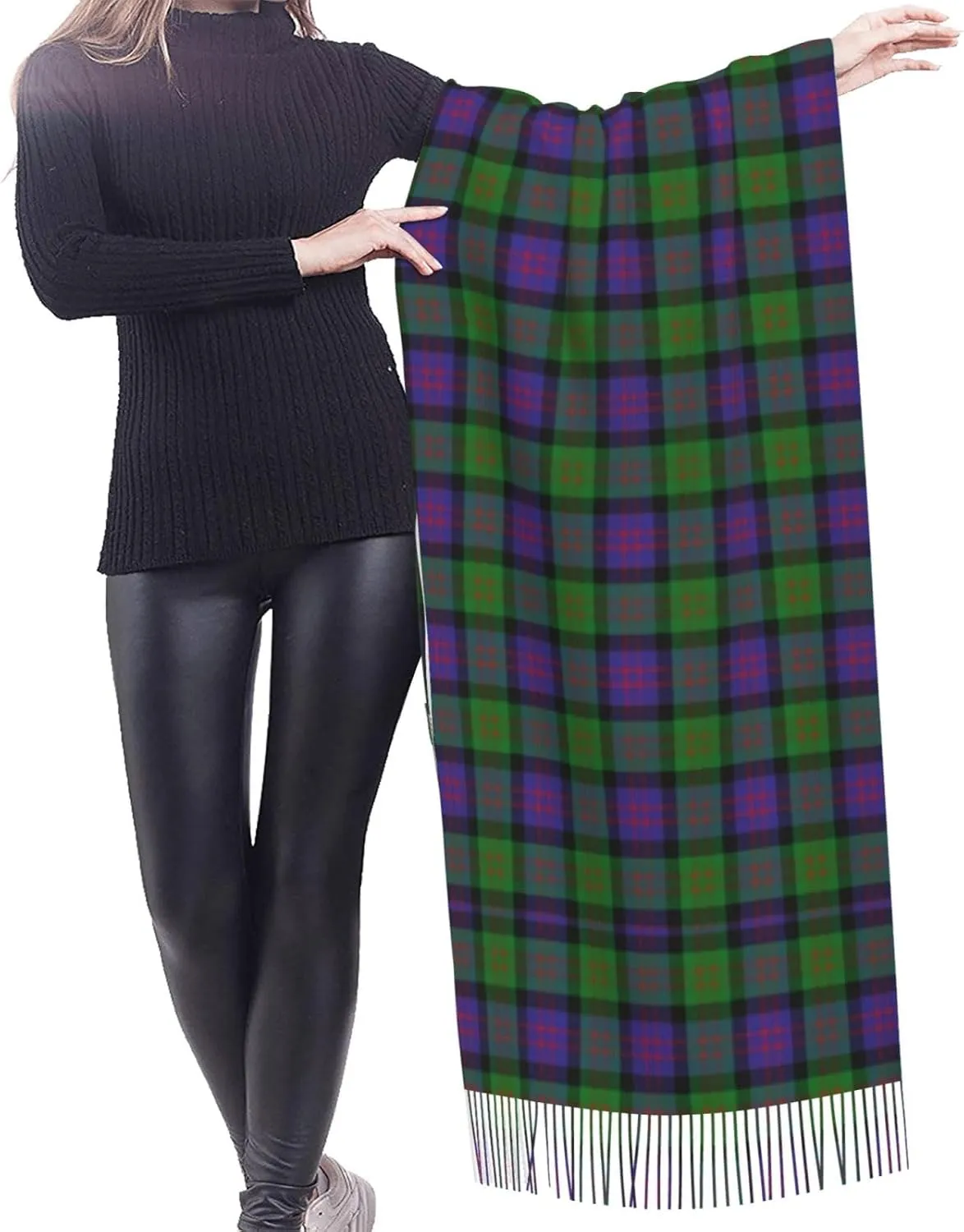 Scottish Clan Maxwell Tartan Plaid Imitation Cashmere Tassel Scarf Winter Scarf Autumn Softest Classic Warm