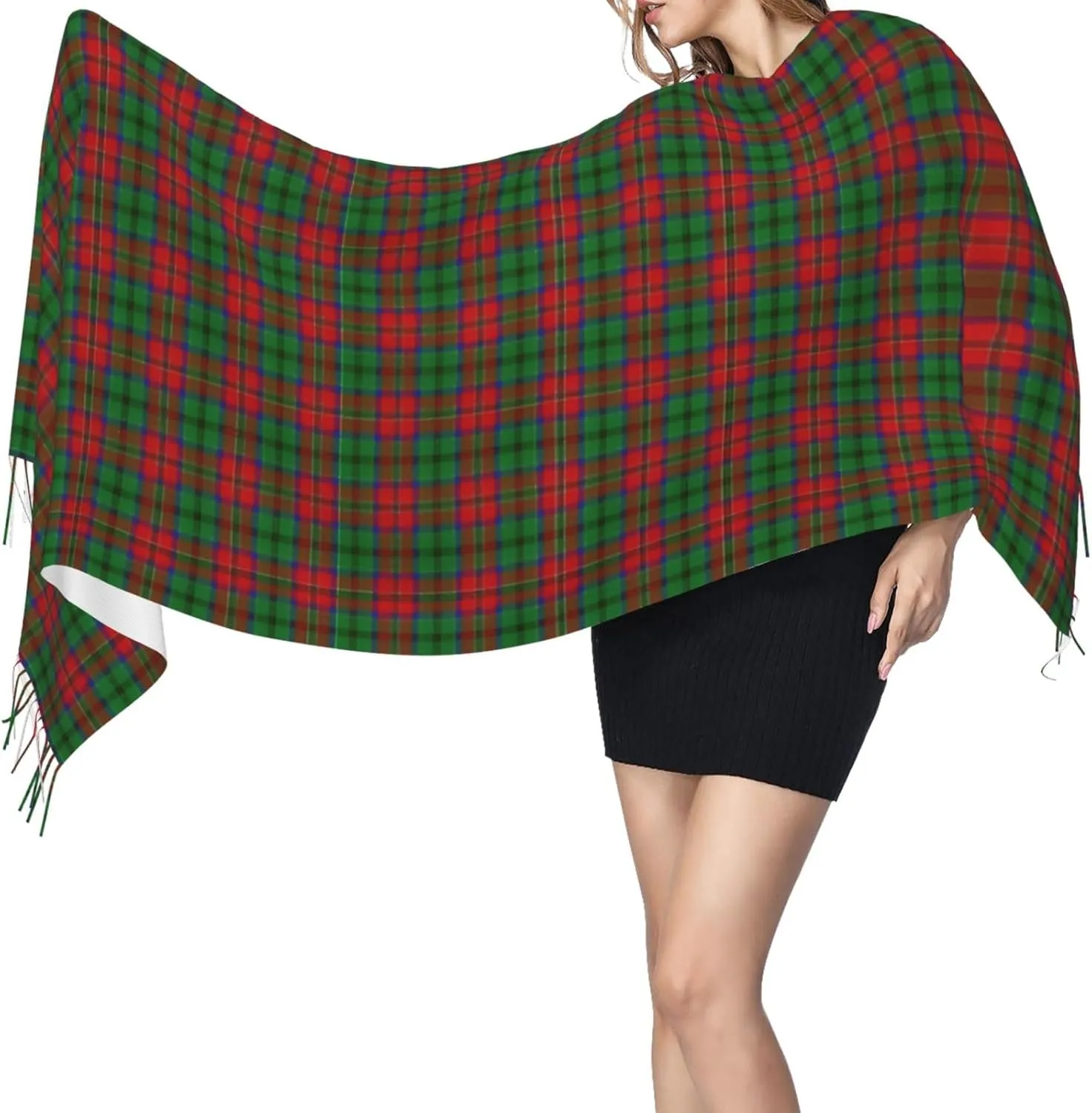 Scottish Clan Maxwell Tartan Plaid Imitation Cashmere Tassel Scarf Winter Scarf Autumn Softest Classic Warm
