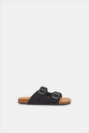 Senior Boys Black Cork Sandals