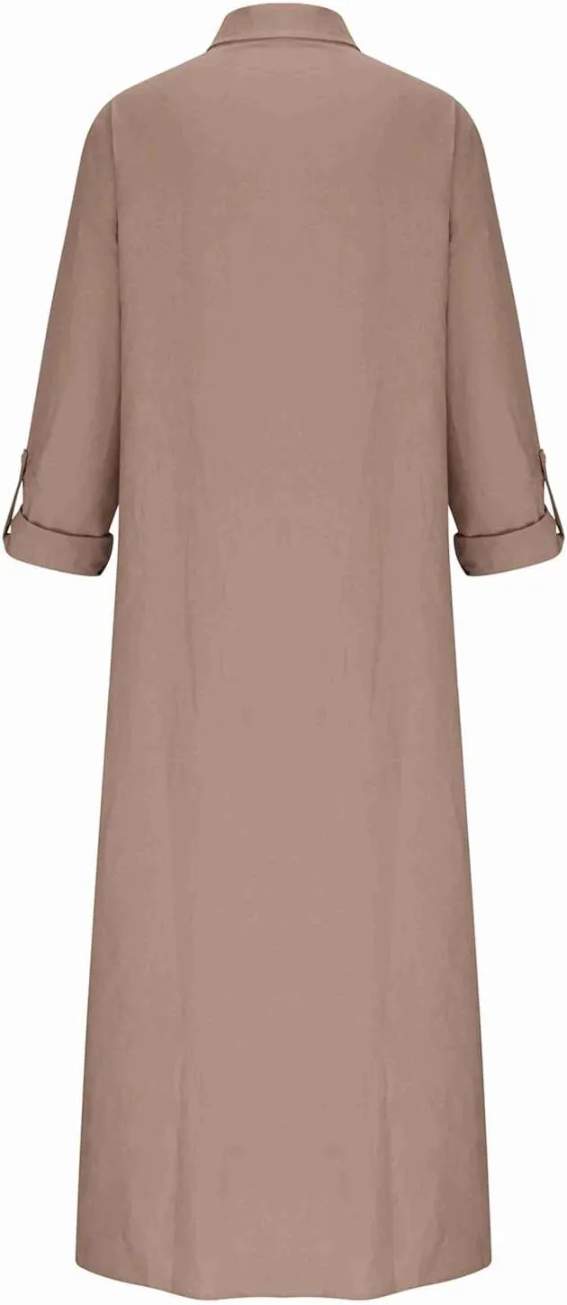 Shirt Dresses for Women 2025 Lapel Collar Short Sleeve Button Down Dress Summer Daily Casual Work Sundress