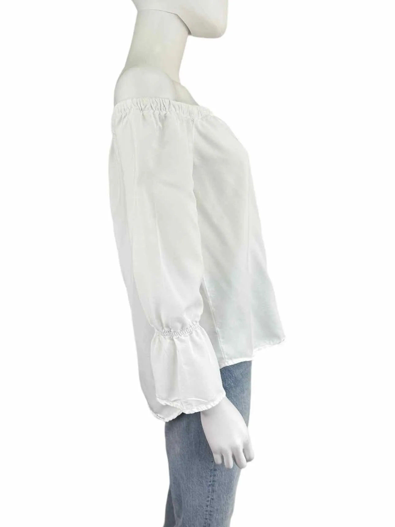 side stitch White Off the Shoulder Blouse Size XS