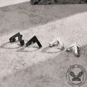 Simple V-shaped Stainless Steel Earrings