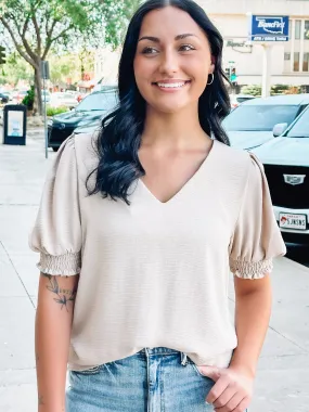 Smocked Sleeve Blouse