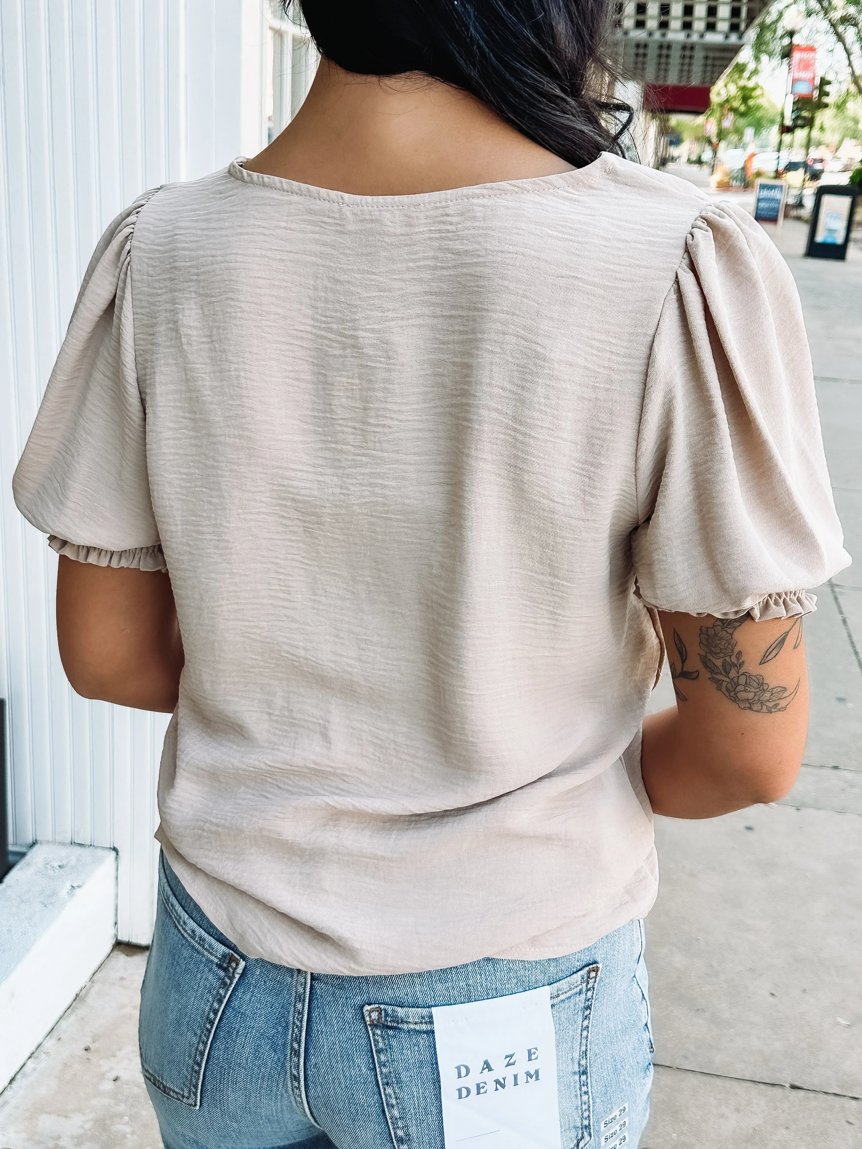 Smocked Sleeve Blouse
