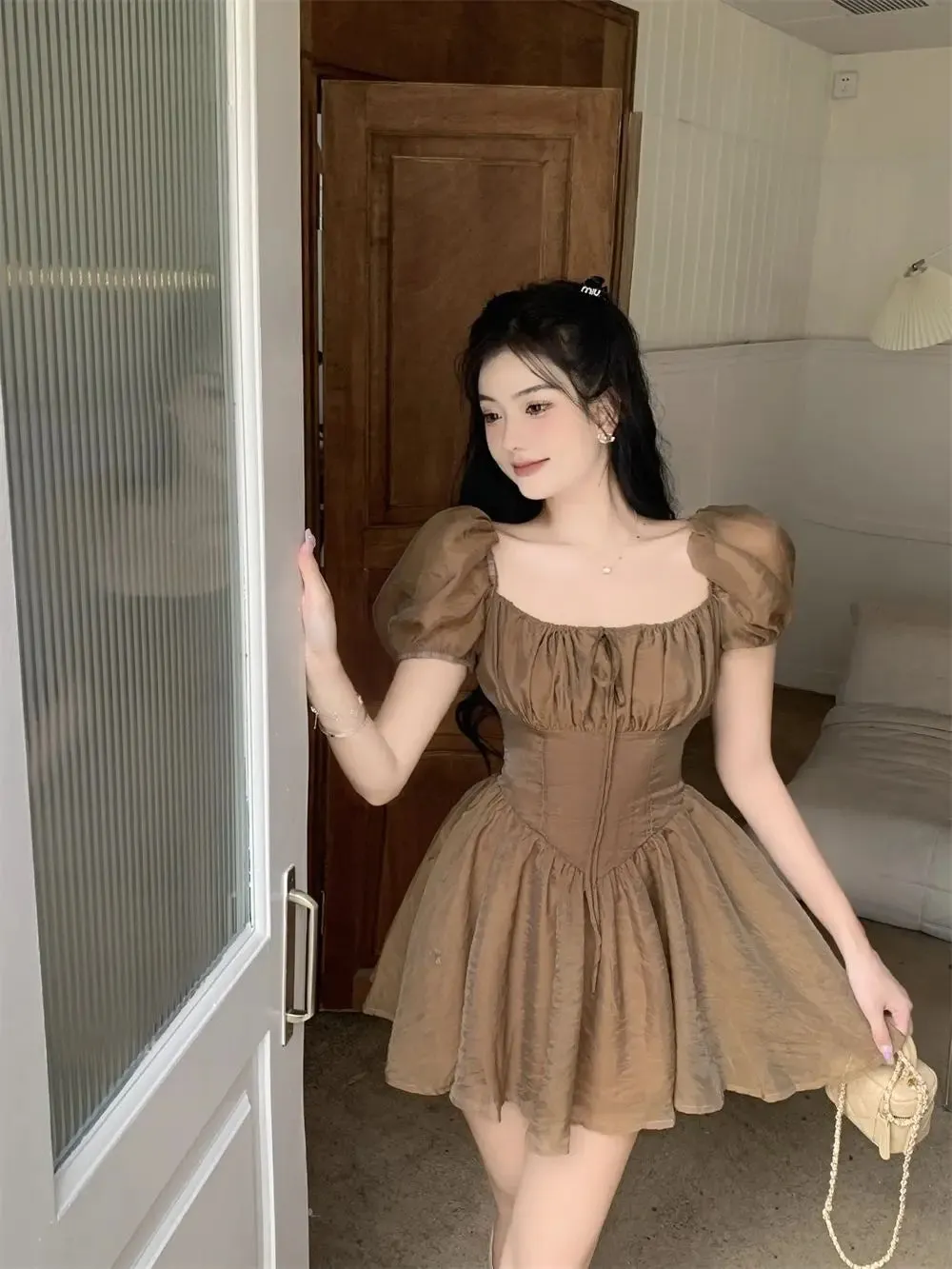 Sonicelife  Fairy Dress Holiday Irregular Long Sleeve Beach dress summer Ruffle sexy Off Shoulder female high waist chic women short dresses  Sundress