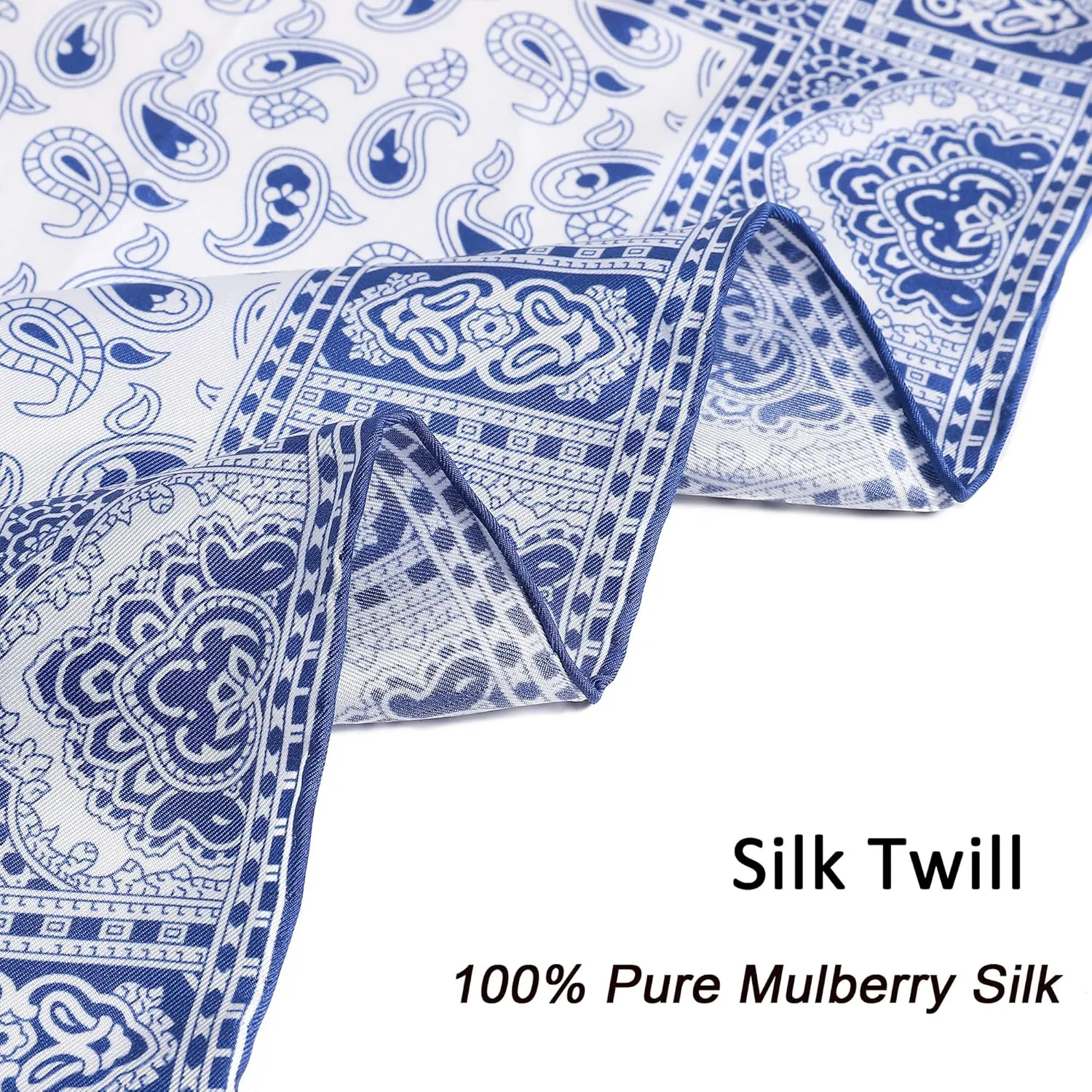 STARWHISPER 100% Pure Mulberry Silk Scarf-27''x27'' 14MM Pure Silk Twill Scarf for Women Square Scarf with Gift Packaging