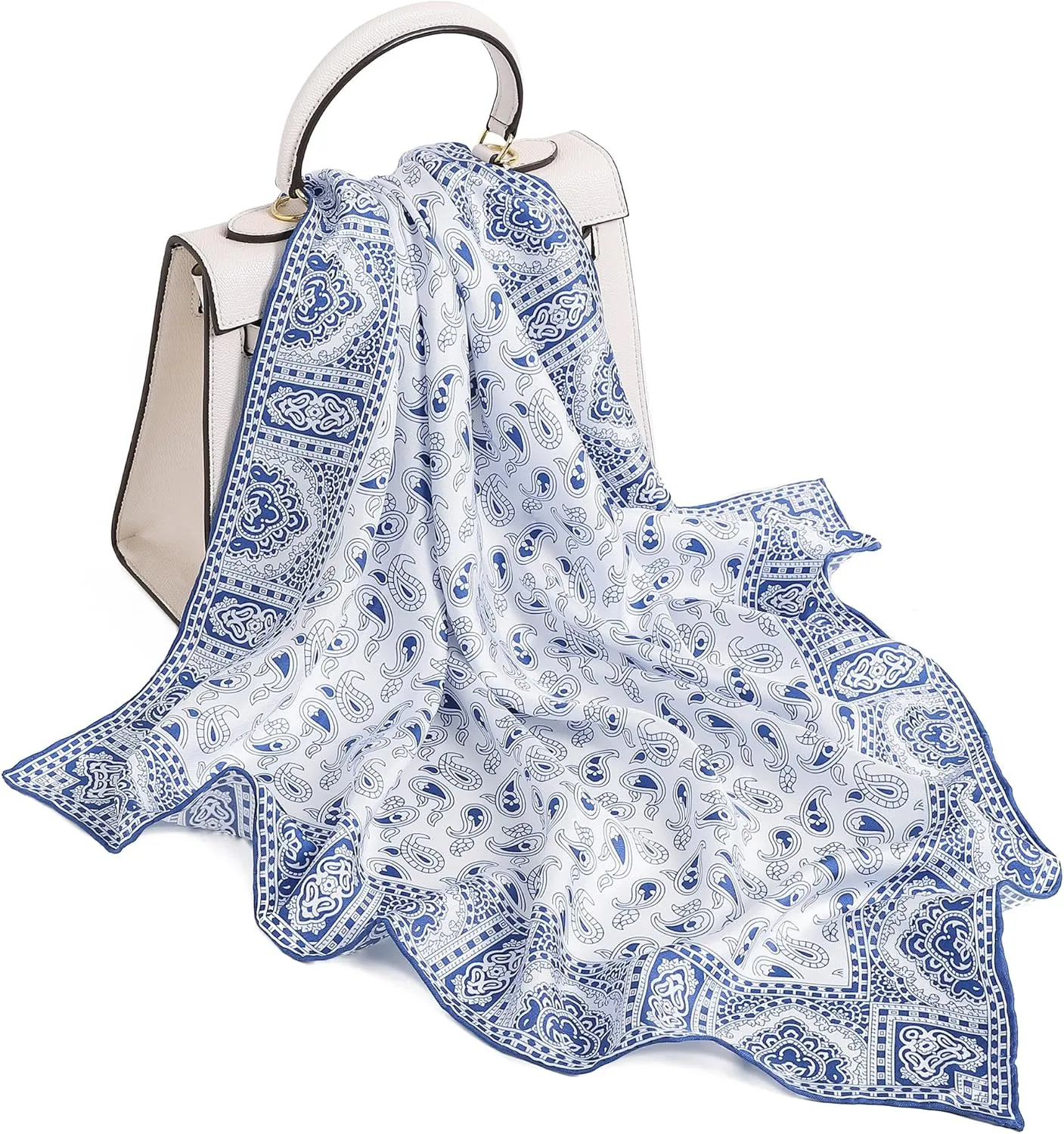 STARWHISPER 100% Pure Mulberry Silk Scarf-27''x27'' 14MM Pure Silk Twill Scarf for Women Square Scarf with Gift Packaging
