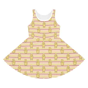 Striped Pooh Girls' Sleeveless Sundress (AOP)