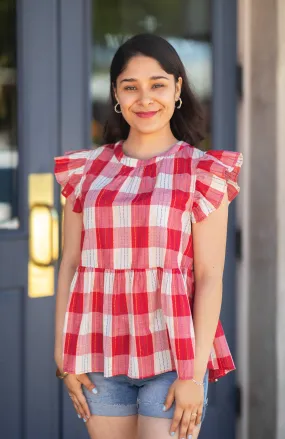 Sweet Summertime  Plaid Blouse