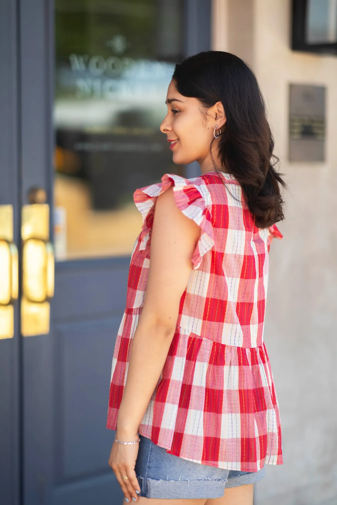 Sweet Summertime  Plaid Blouse