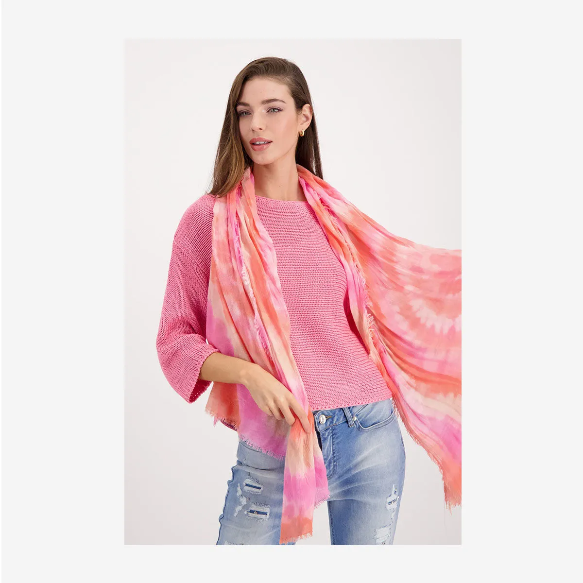 TIE-DYE SCARF WITH FRINGES