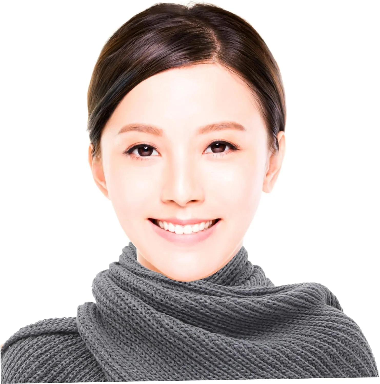 Unisex Knitted Scarf with Sleeves Cozy Beige Knit Shawl Cape for Autumn Winter Soft Elastic Design for