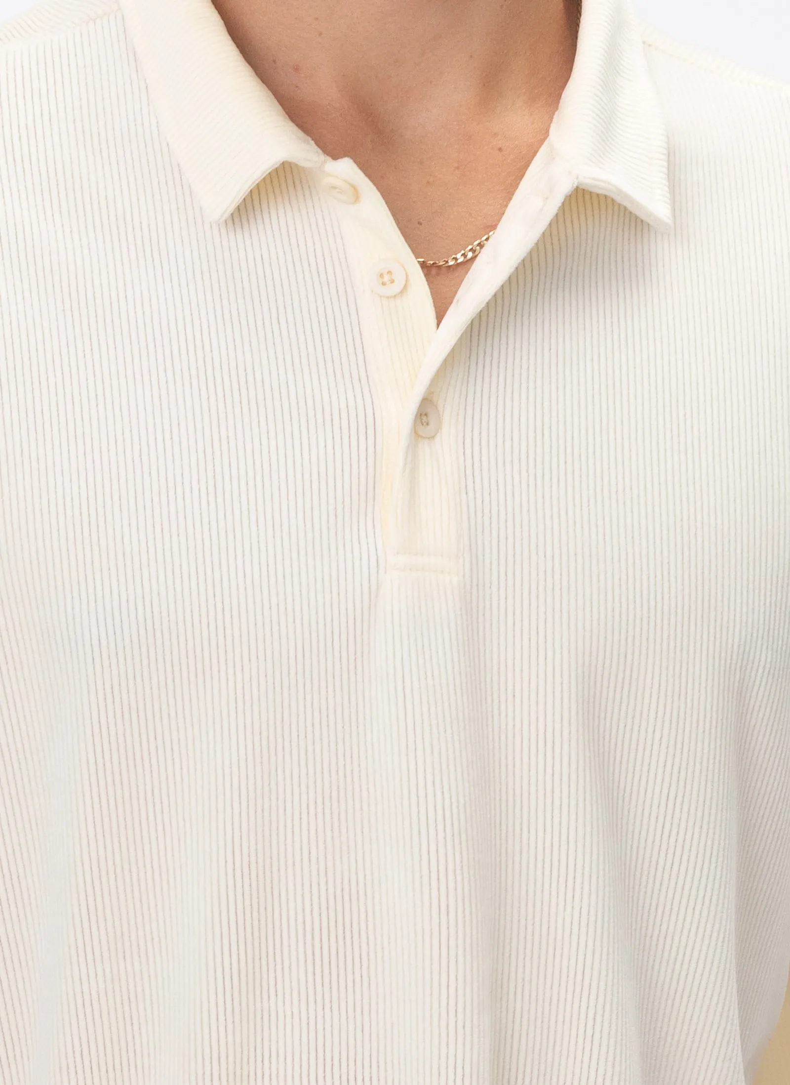 Velour Cord Polo Lemon