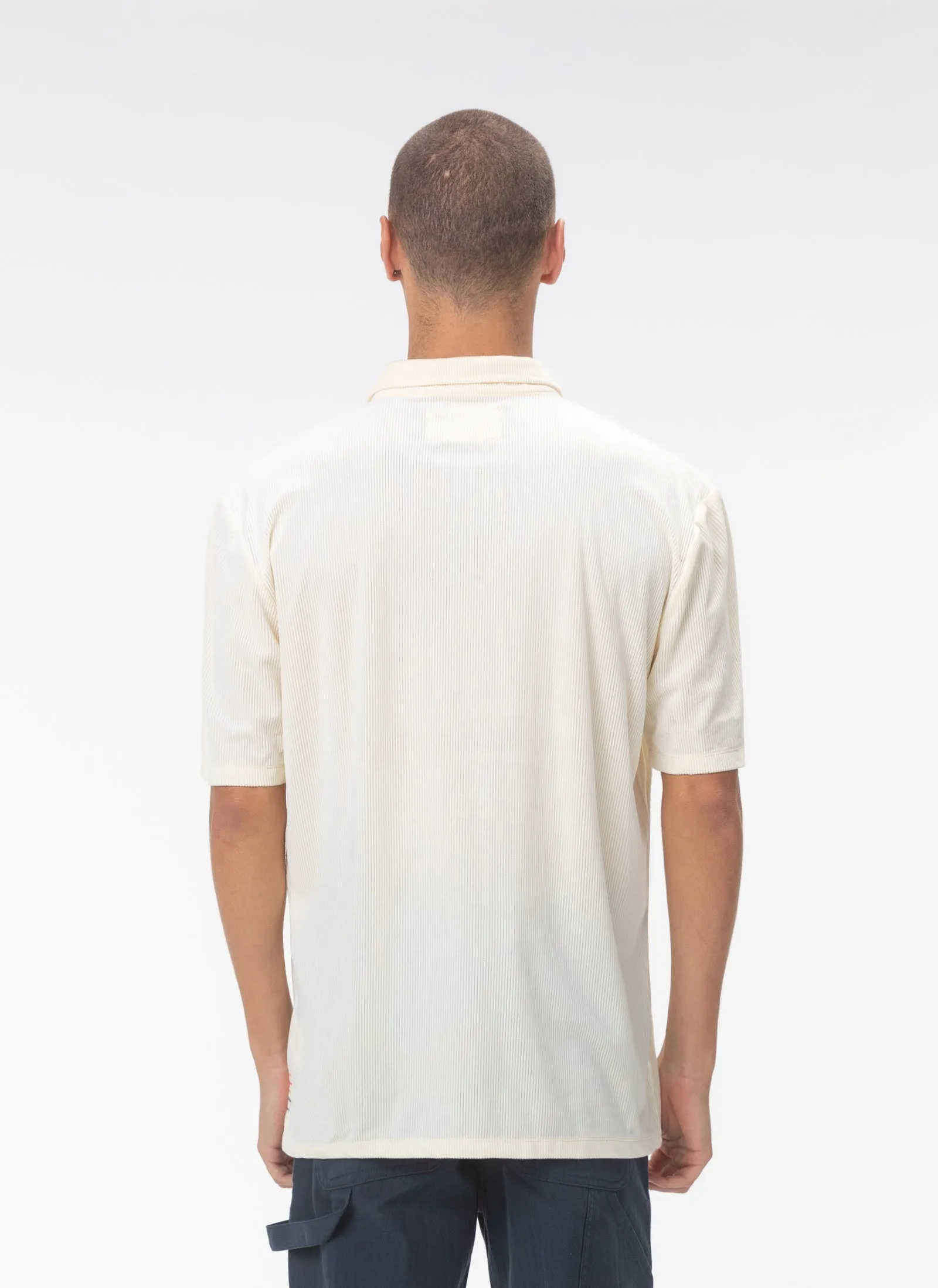 Velour Cord Polo Lemon
