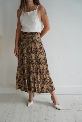 Vintage Rustic Floral Midi Skirt - 6
