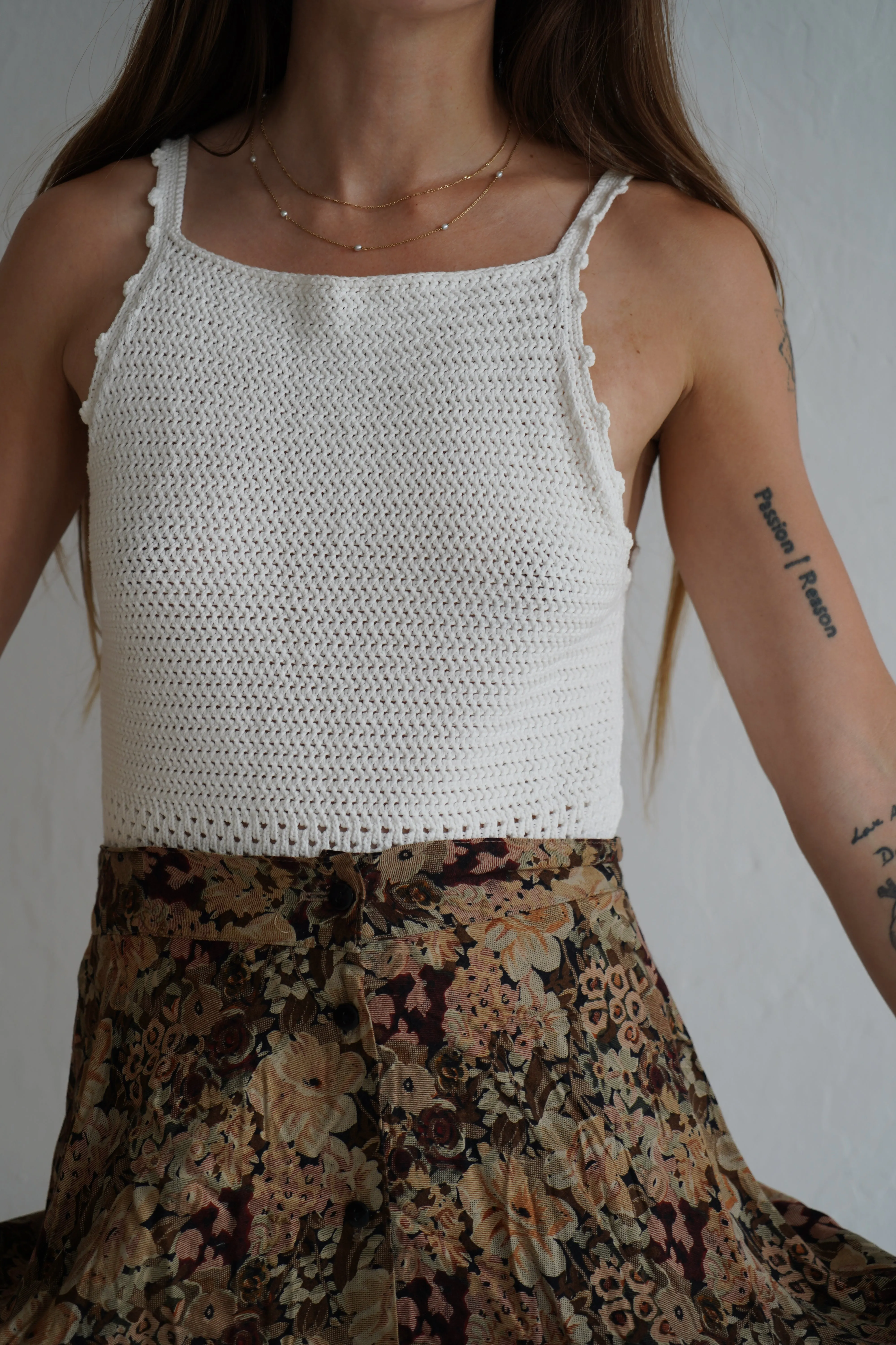 Vintage Rustic Floral Midi Skirt - 6