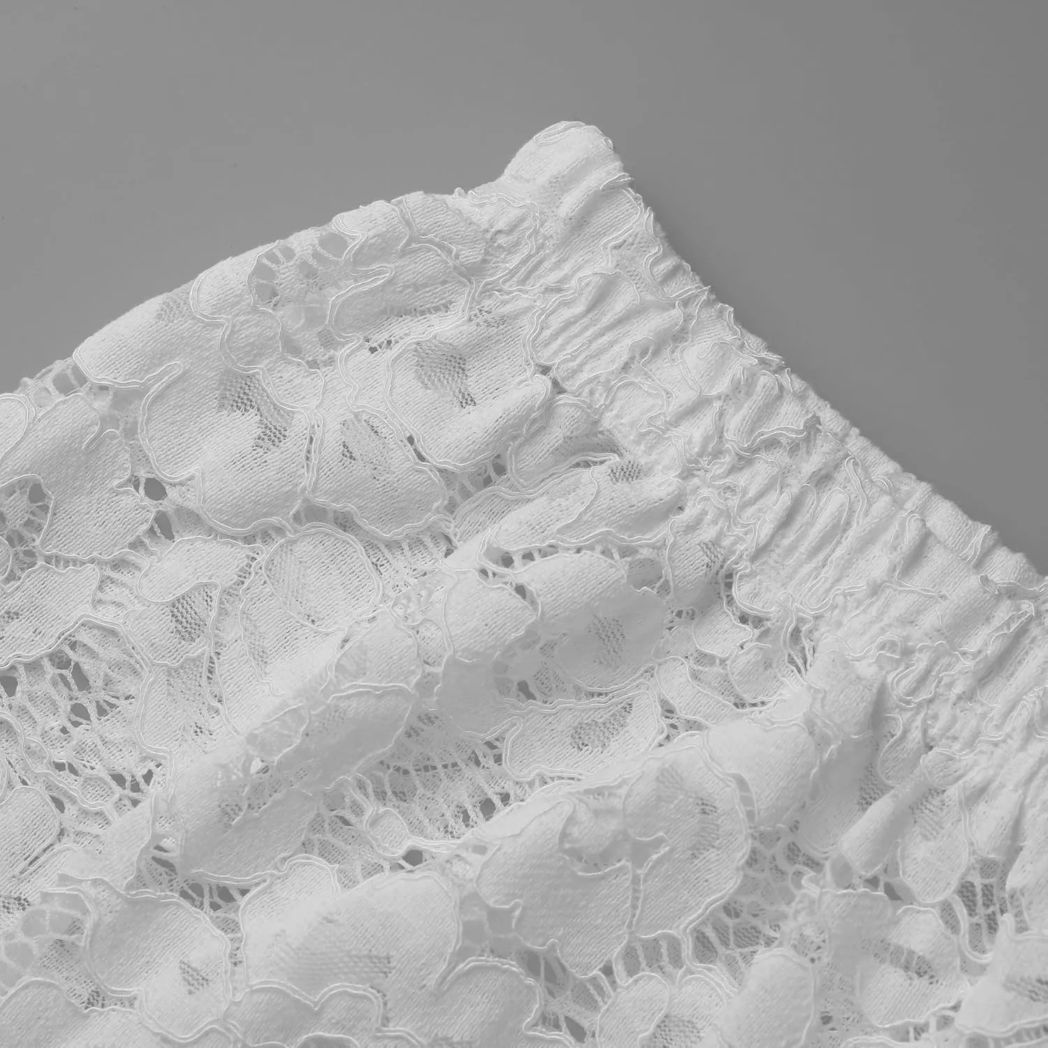 Women Aesthetic Sheer Floral Lace A Line Maxi Skirt See Through Elastic Low Waist Tiered Ruffle Hem Long Skirts