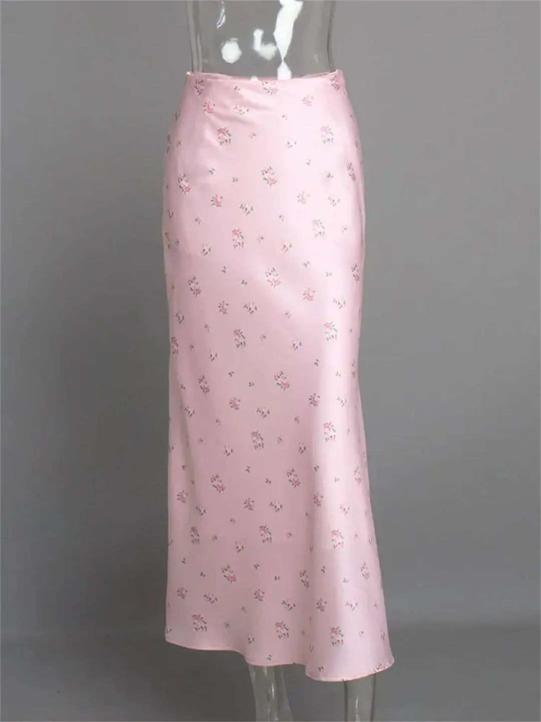 Women Printed Long Skirt High Waist Contrast Patchwork Slim Elegant Party Looks Y2k Maxi Skirt