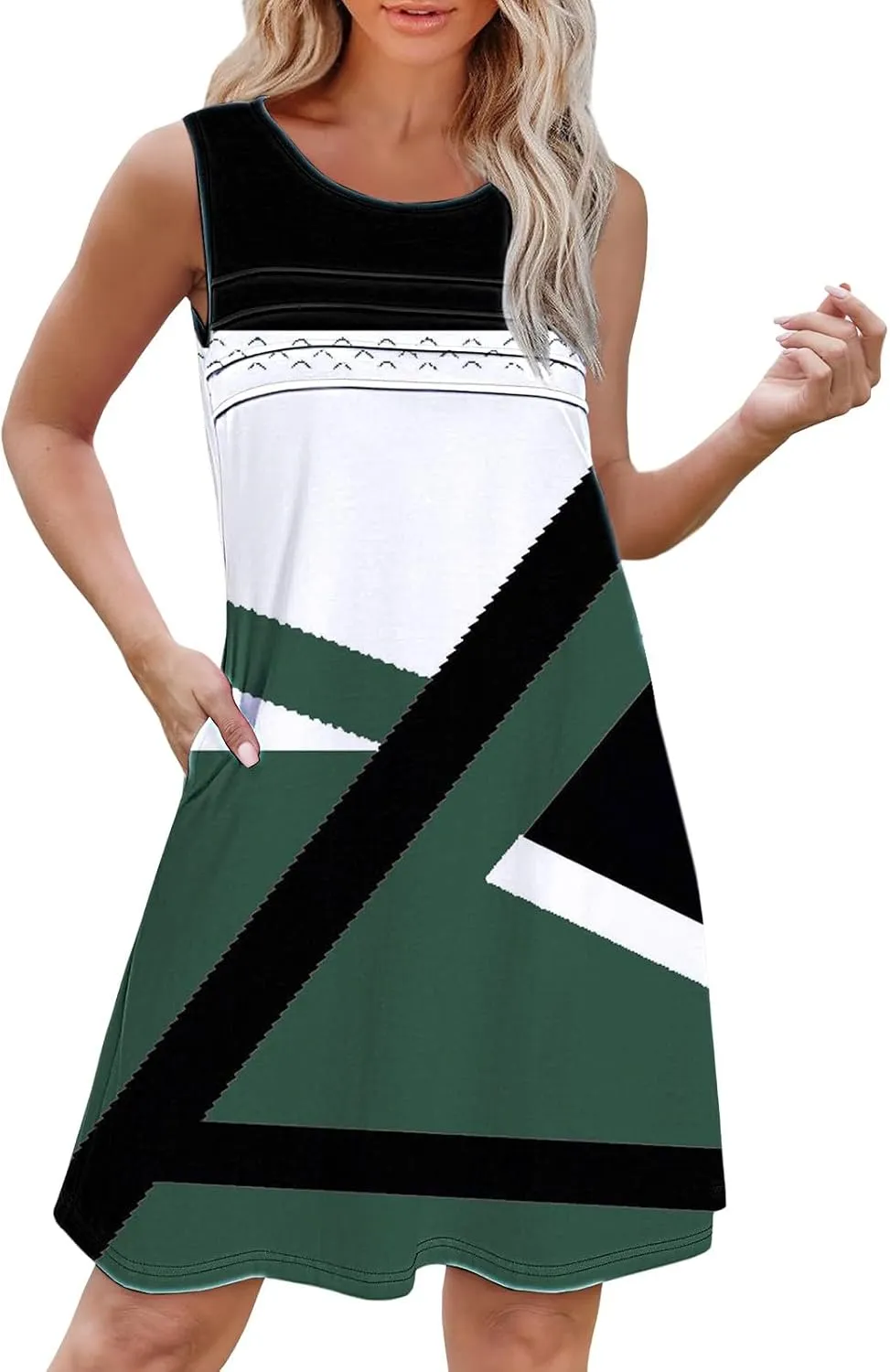 Womens Casual Dresses Sleeveless Summer Dresses 2025 Boho Floral Beach Sundresses Spring A-Line Dress with Pockets