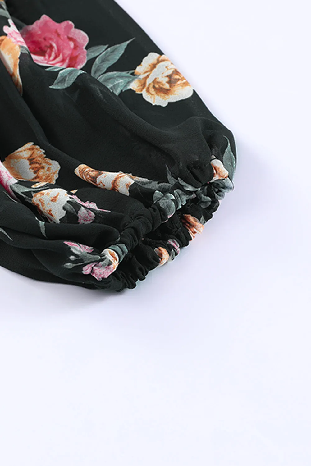 Women's Long Sleeve Ruffle Dress Floral Flowy Boho Mini Short Beach Dress