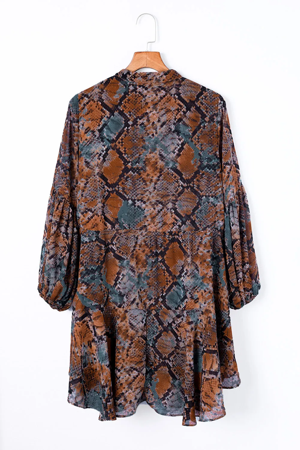 Women's Long Sleeve Ruffle Dress Floral Flowy Boho Mini Short Beach Dress
