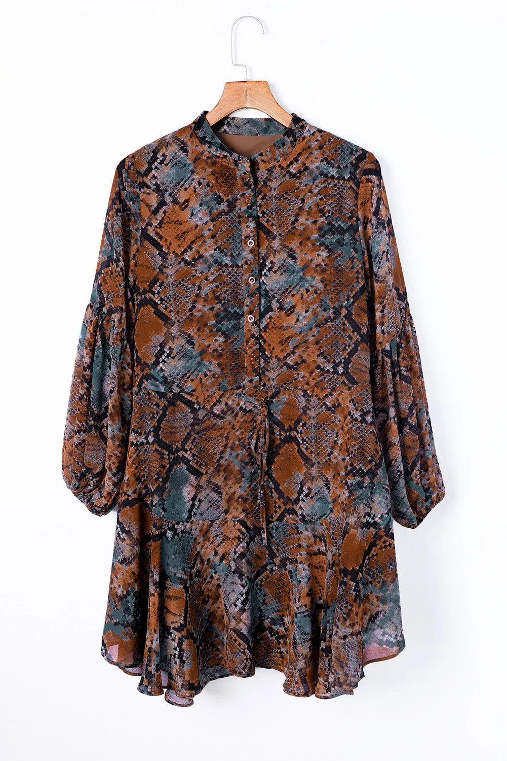 Women's Long Sleeve Ruffle Dress Floral Flowy Boho Mini Short Beach Dress