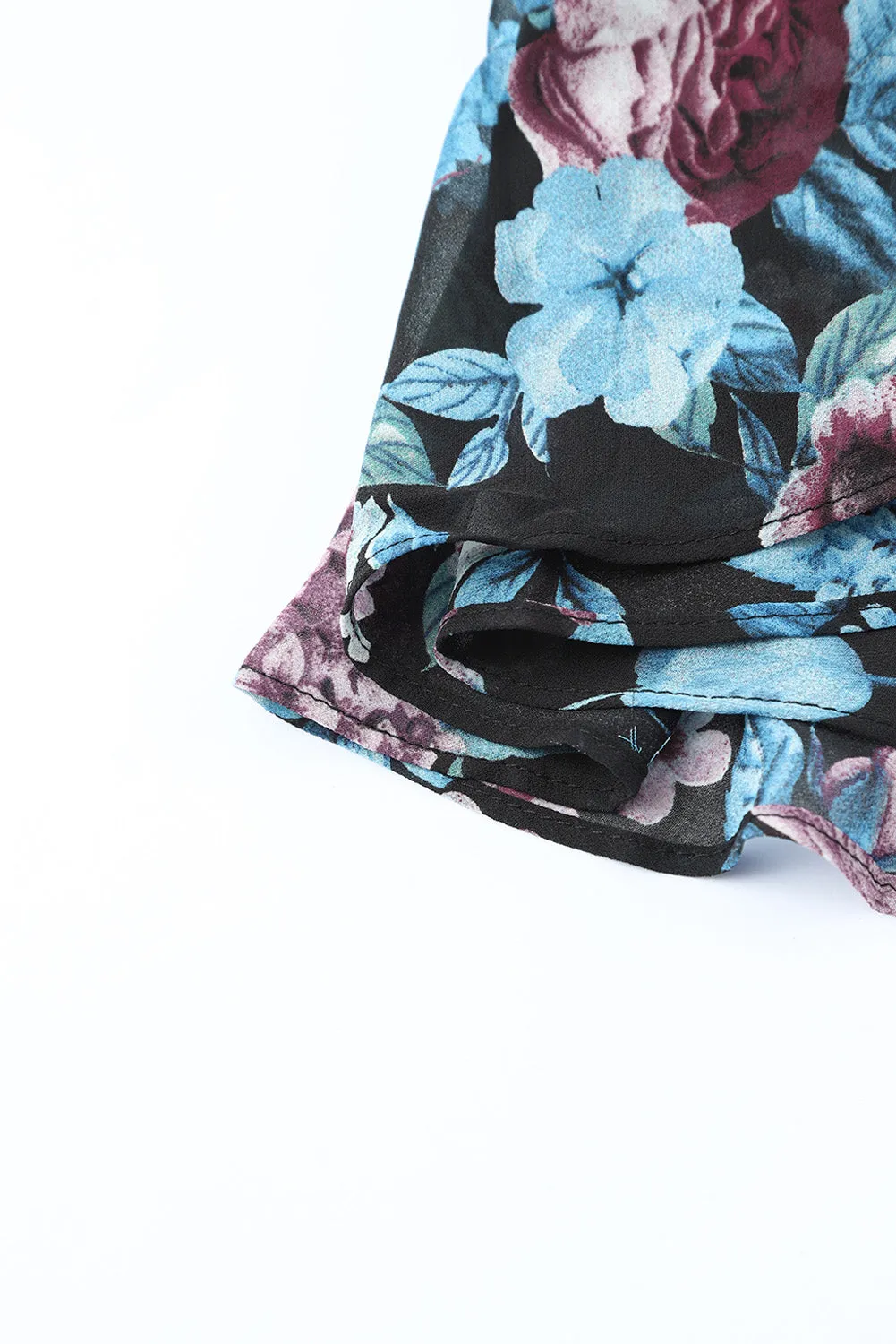 Women's Long Sleeve Ruffle Dress Floral Flowy Boho Mini Short Beach Dress