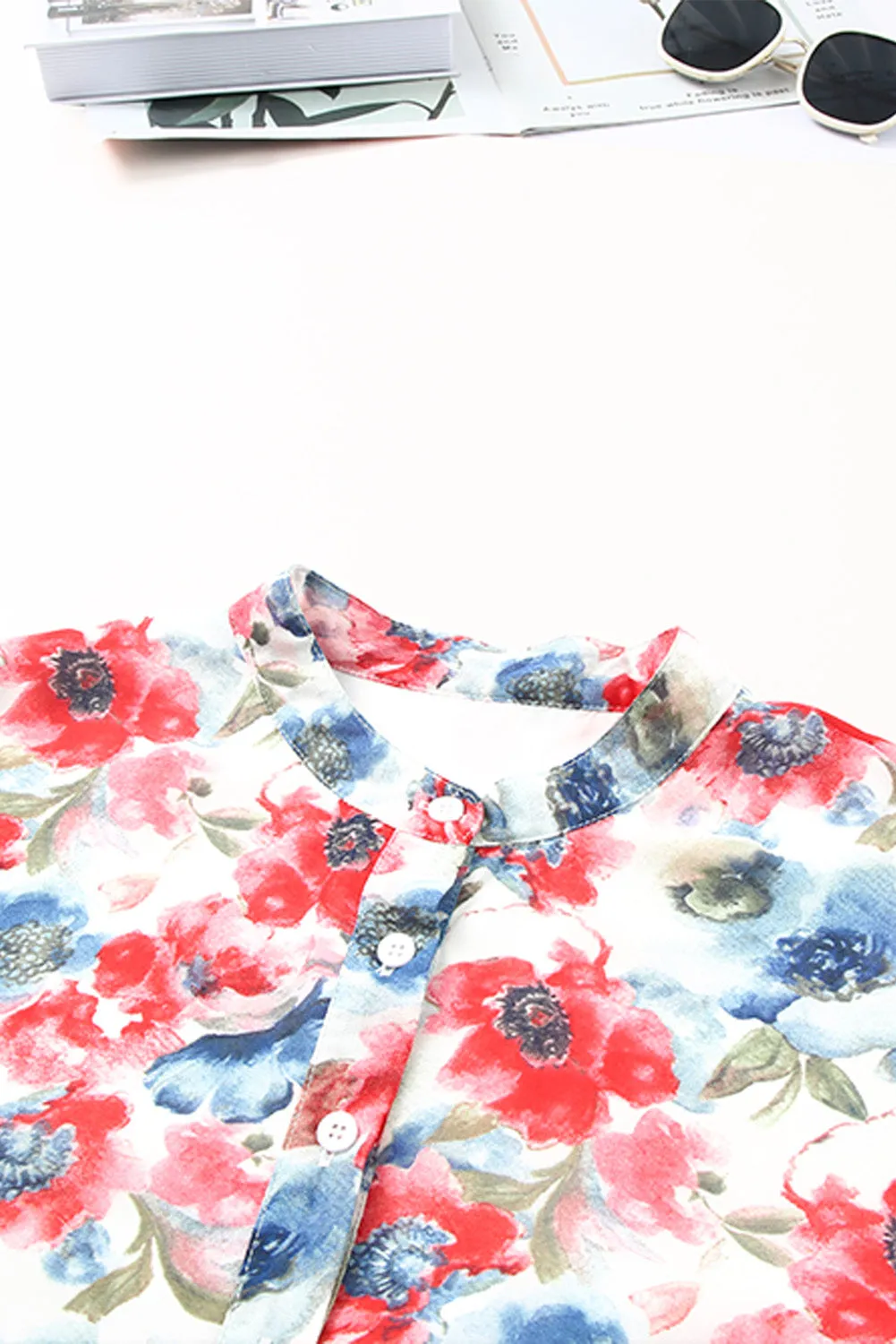 Women's Long Sleeve Ruffle Dress Floral Flowy Boho Mini Short Beach Dress