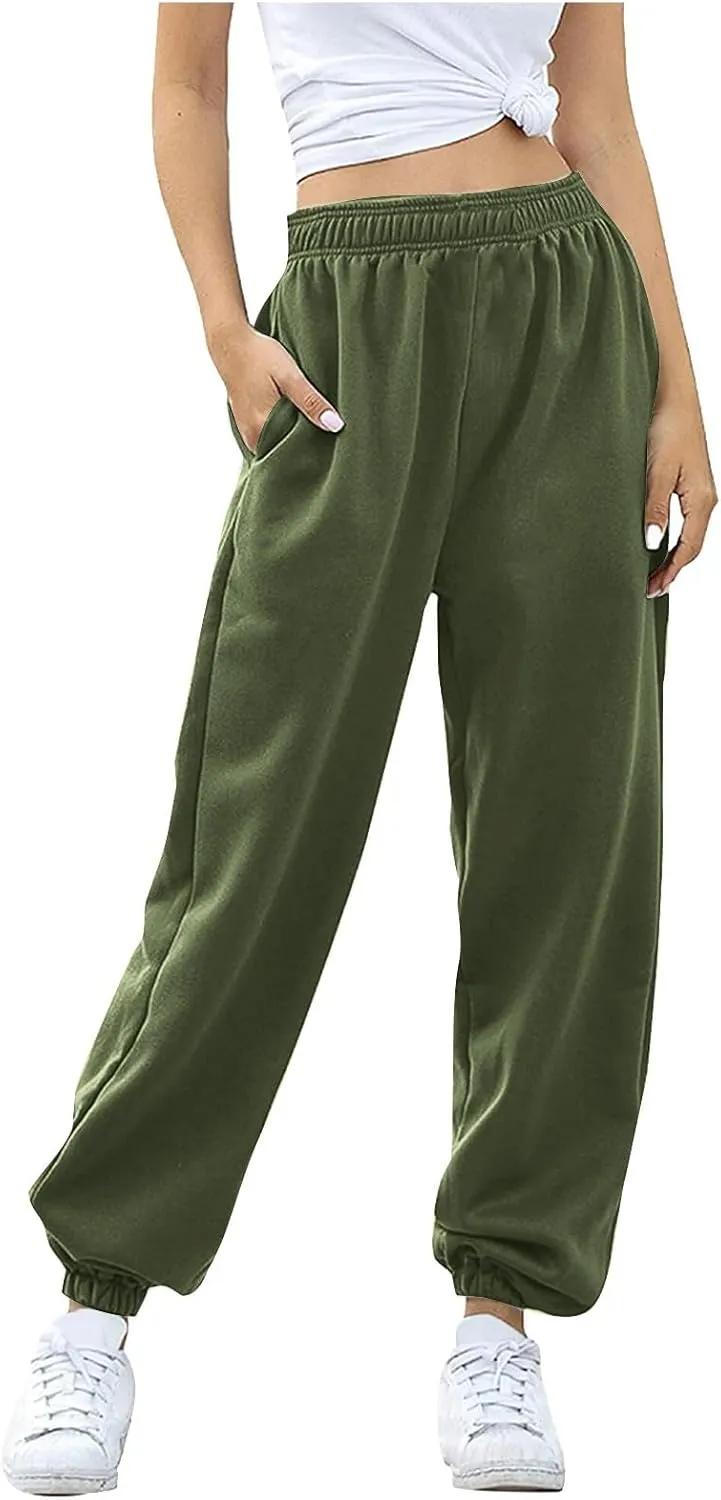 Womens Lounge Sweatpants Joggers Baggy Cinch Bottom Thermal Winter Sweatpants Fleece Lined Hiking Track Pants